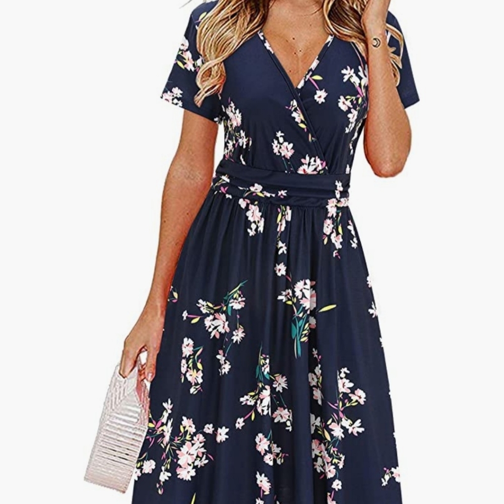 Ouges Summer Wedding Short Sleeve Dress - image 7